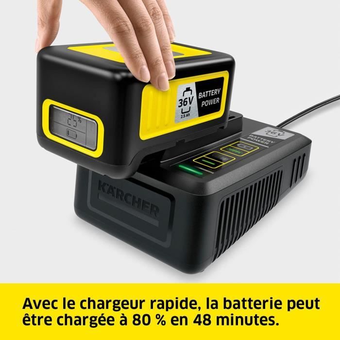 KARCHER POWER 36V/2,5 Ah Akku mit LCD-Bildschirm und Schnellladegerät