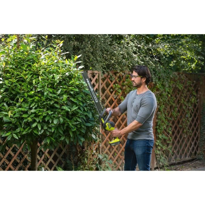 LINE 18-V-Heckenschere — Inline-Design — 50 cm Klingen — 24 mm Abstand — 1 Lithiumbatterie+ 18 V 2,0 Ah und 1 Batterieladegerät 1,5 A