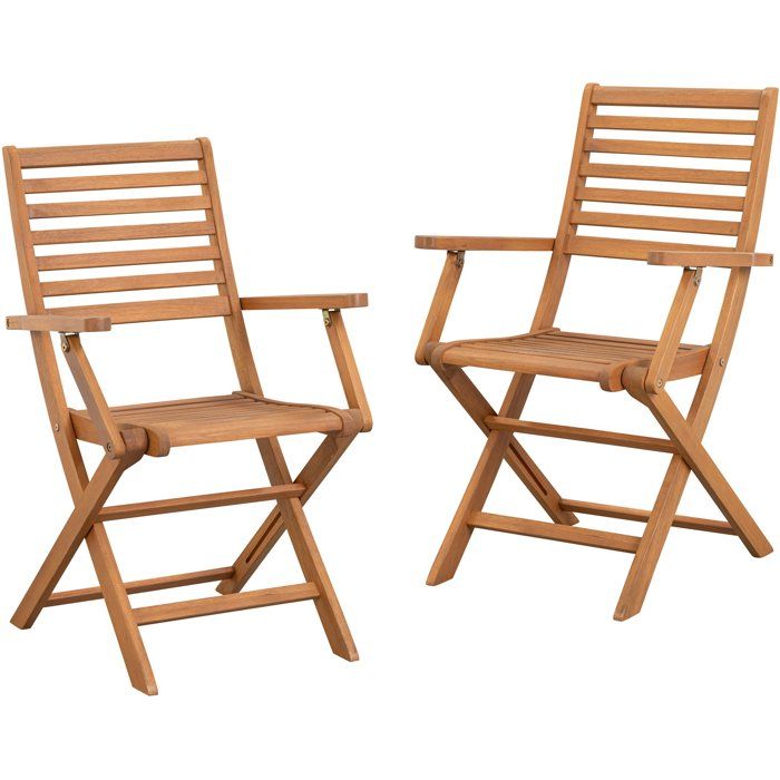 Set aus 2 zusammenklappbaren Gartenstühlen aus FSC-Eukalyptus — 57,5 x 56 x 90 cm