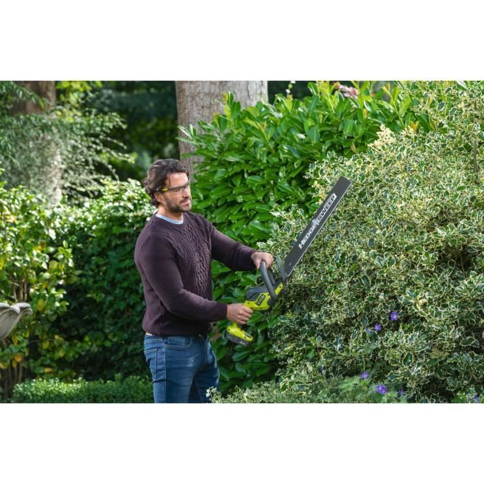 LINE 18-V-Heckenschere — Inline-Design — 50 cm Klingen — 24 mm Abstand — 1 Lithiumbatterie+ 18 V 2,0 Ah und 1 Batterieladegerät 1,5 A