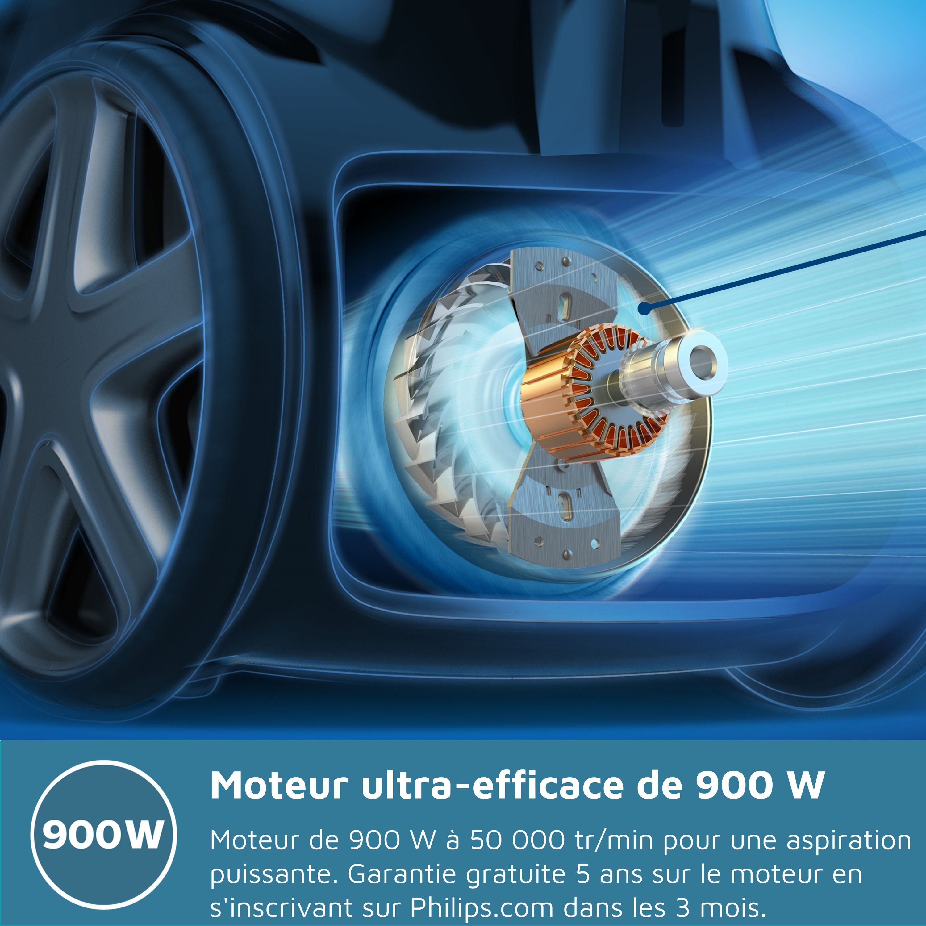 Staubsauger ohne Beutel - PHILIPS FC9331/09 - 900 W - 1,5 L - Schwarz und Tiefblau