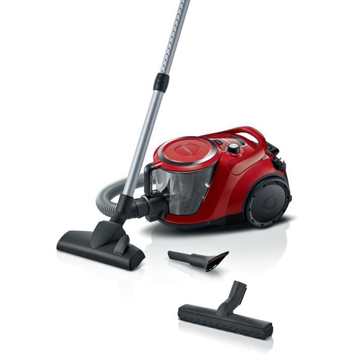 Neu! Staubsauger ohne Schlittenbeutel — BOSCH BGC41Q69 Serie 6 — 600 W — ProSilence — 70 dB — 2,4 l Behältervolumen — Rot