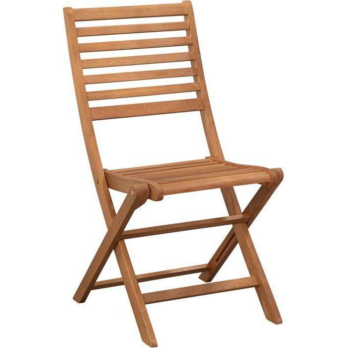 Set aus 2 zusammenklappbaren Gartenstühlen aus FSC-Eukalyptus — 57,5 x 46,5 x 90 cm