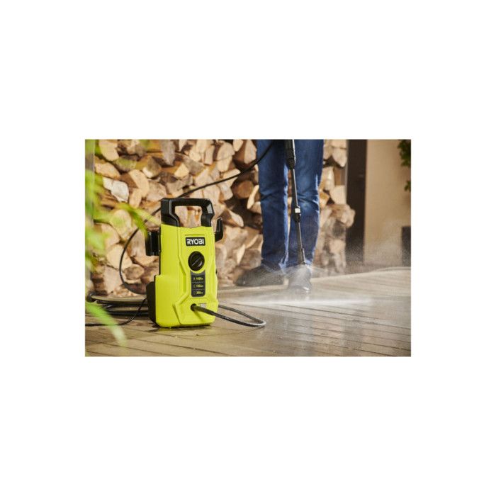 Ryobi RY100PWA Hochdruckreiniger, 1400 W, 100 bar, 360 l, flexibles PVC, 5 m, Lance Vario