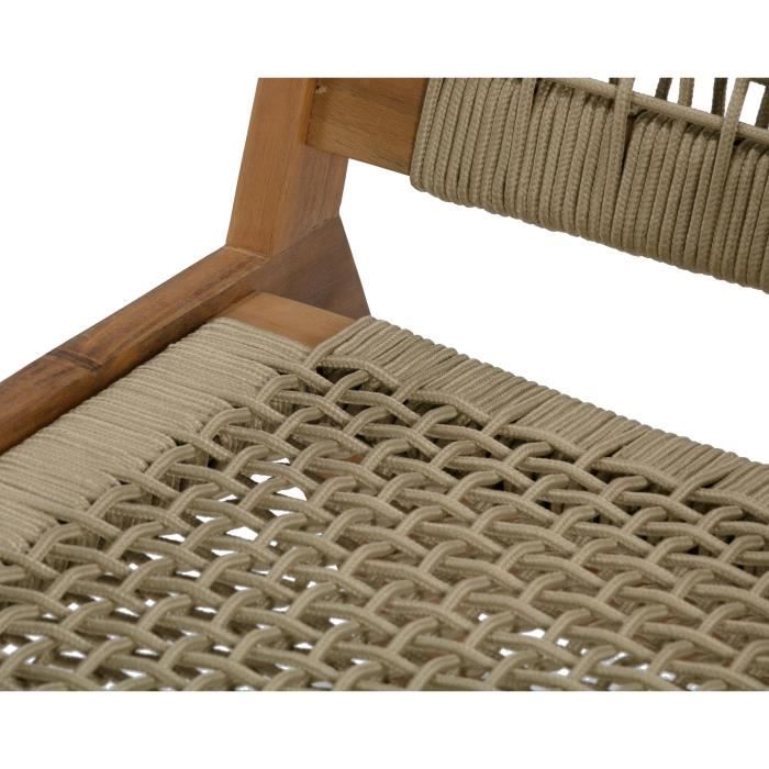 Niedriger Sessel aus FSC-Akazienholz und geflochtenem Harz - 1 Person - Merida - Olivgrün