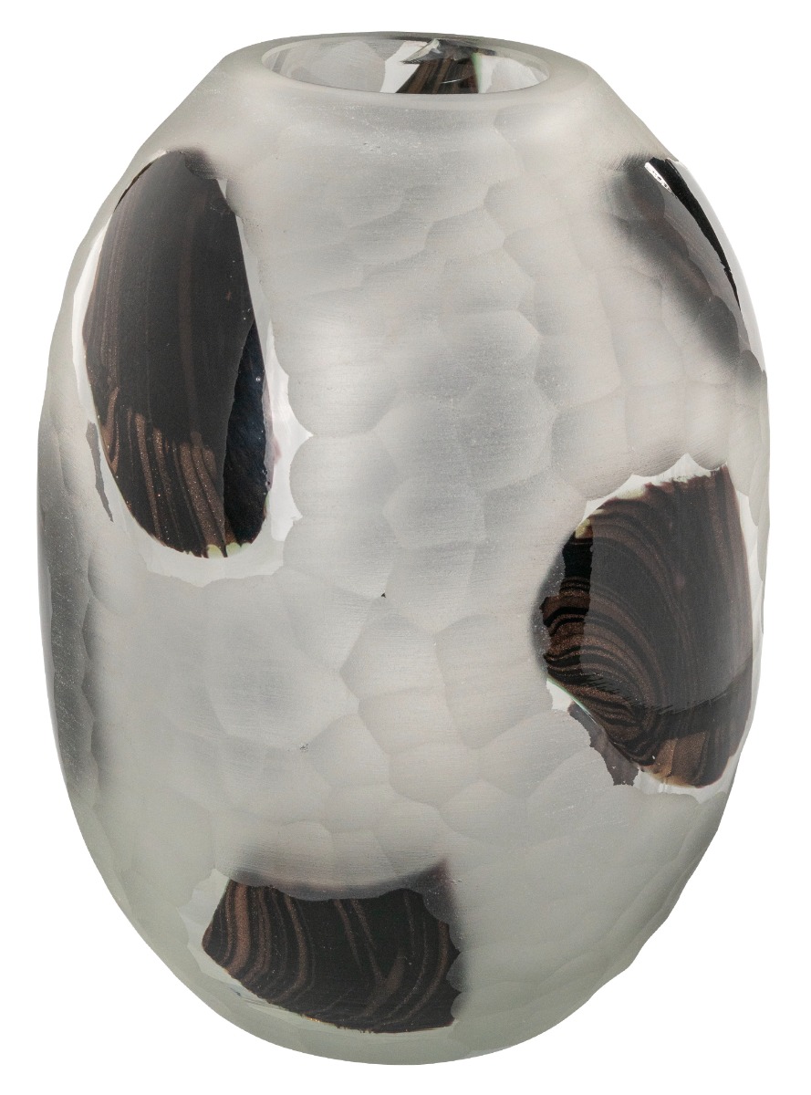 Spotted glass vase ø 14.5 x h 20 cm - Shell