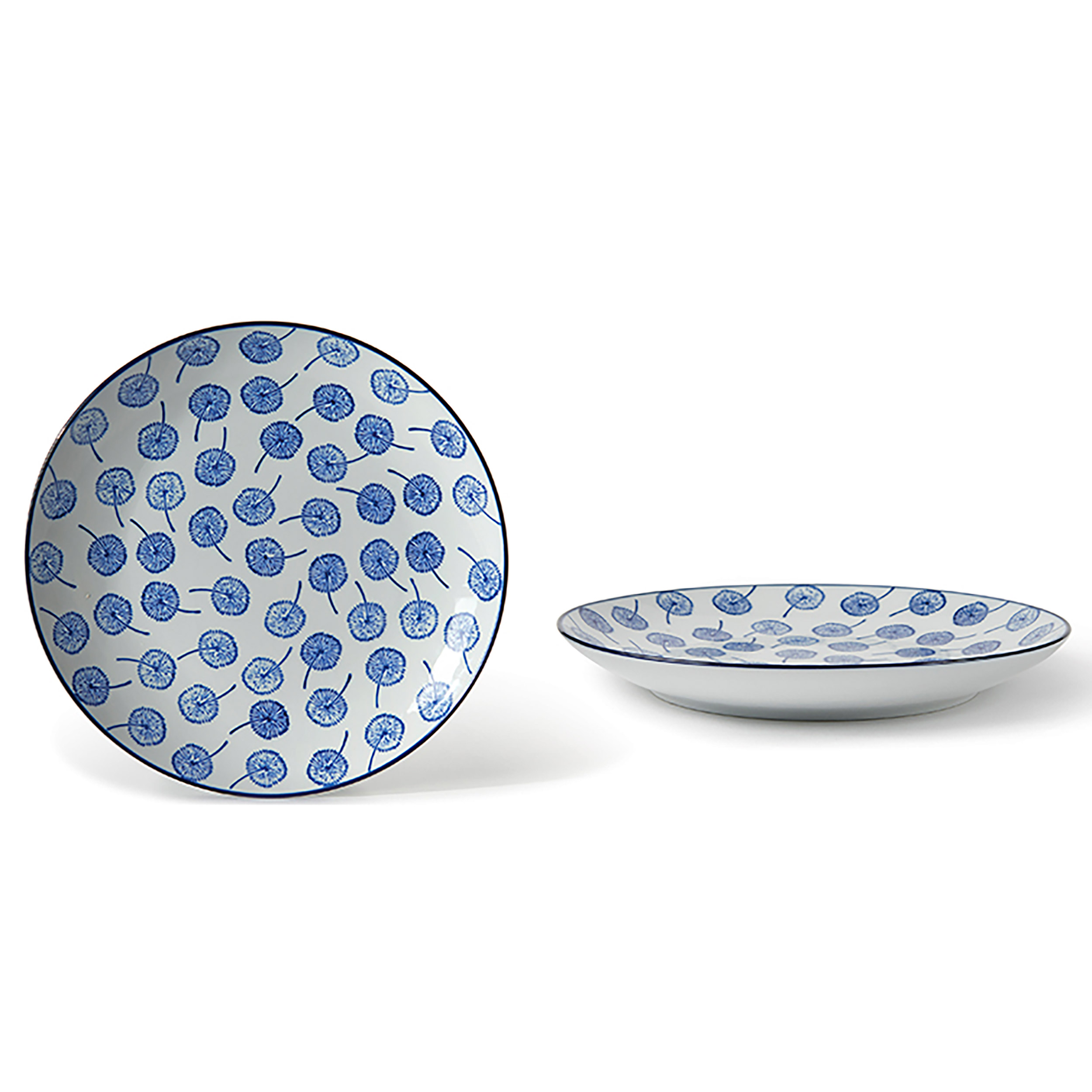 Flat plate - pack of 4 pieces Ø 25 x h 3 cm - Indigo
