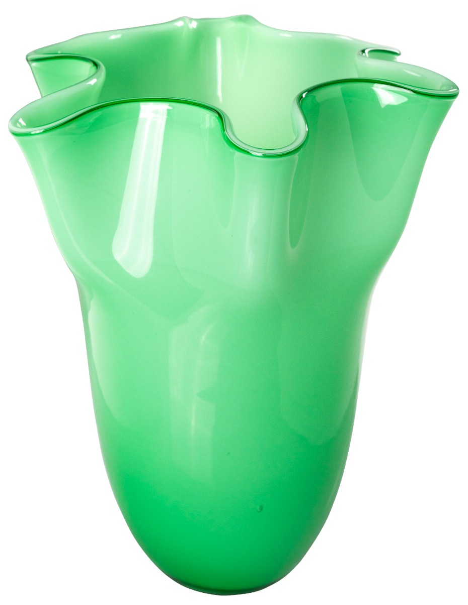 Green glass vase 23 x 23 x h 30 cm - Mantile