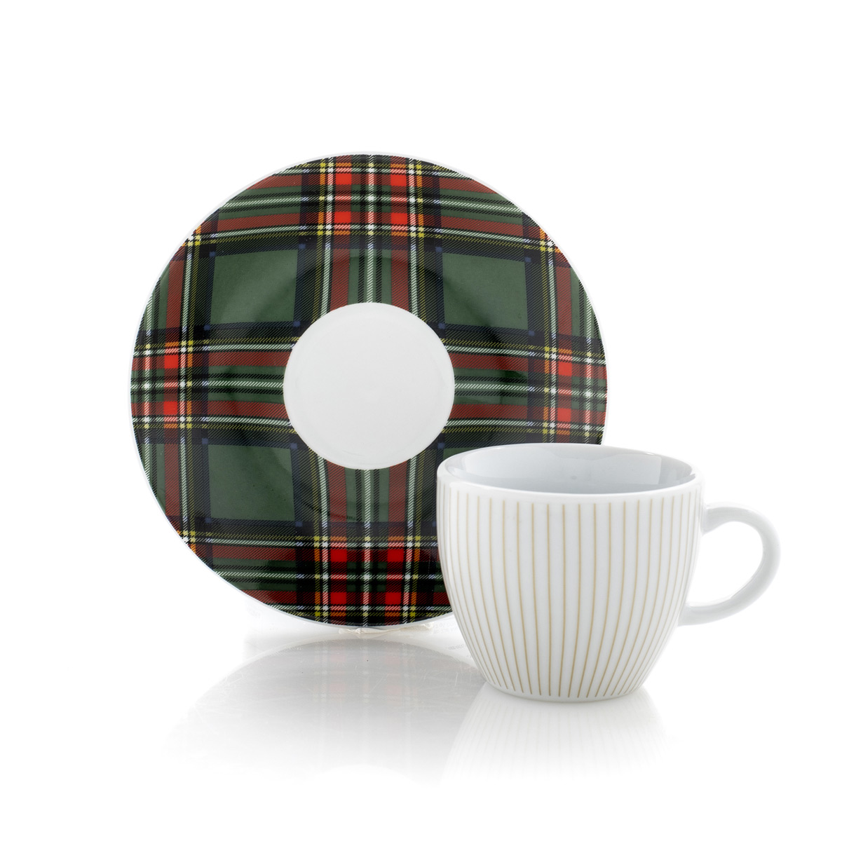 Set of 6 porcelain coffee cups with saucer • 90 ml - Kilty