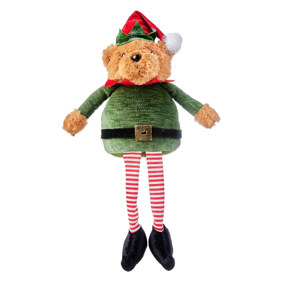 Elf bear dressed in green over fireplace/doorstop. 26 x 11 x h 44 cm - Elf