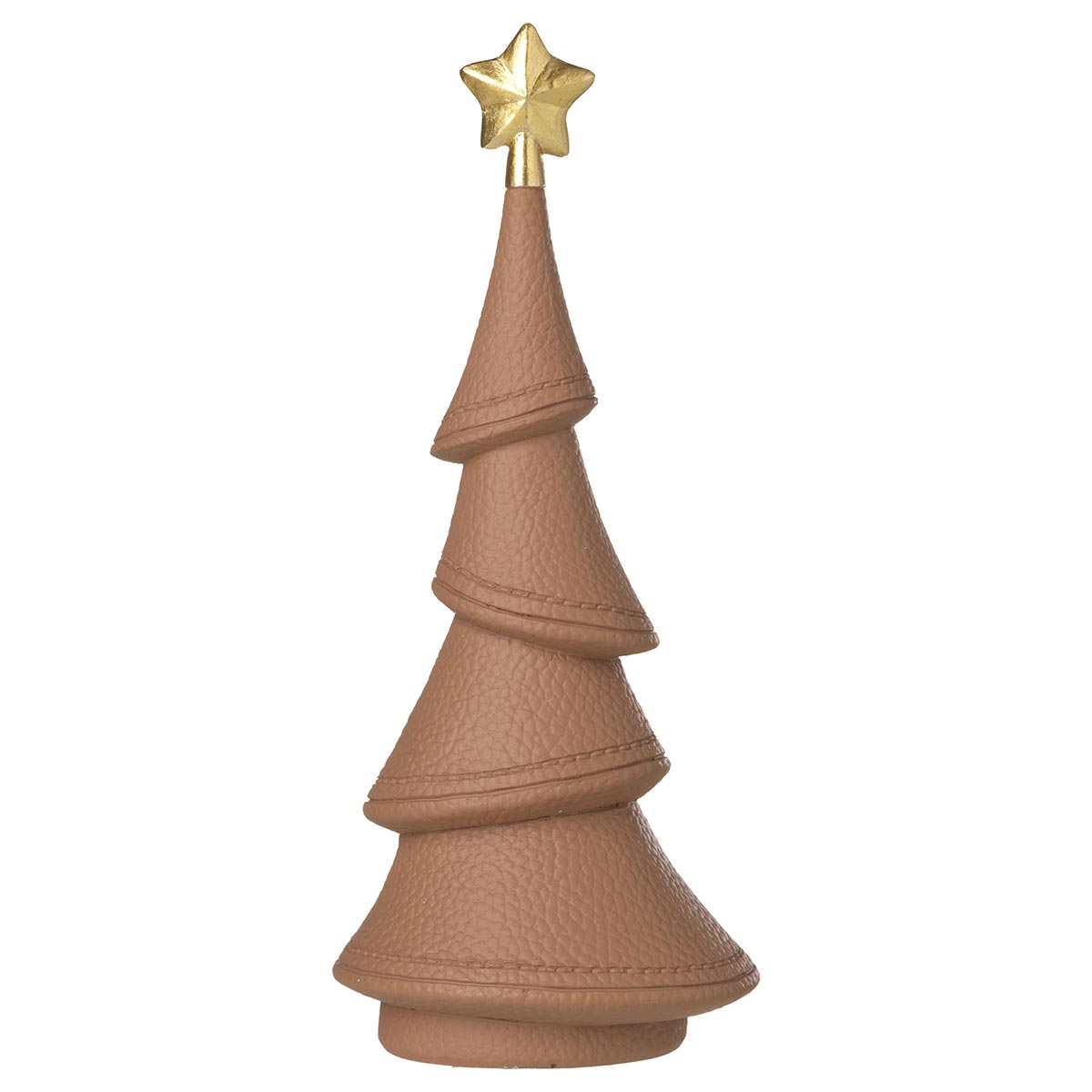 Polyresin Christmas tree with leather effect finish • 10 x 8 x h 25 cm - Noel En Cuir