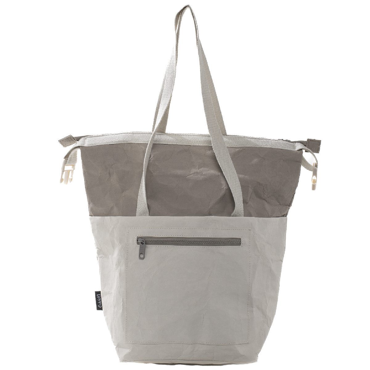 Thermal bag with handles, front pocket and zip, outside in kraft paper and inside in PEVA/EVA 24 x 15 x h 40 cm - 12 l - Subway