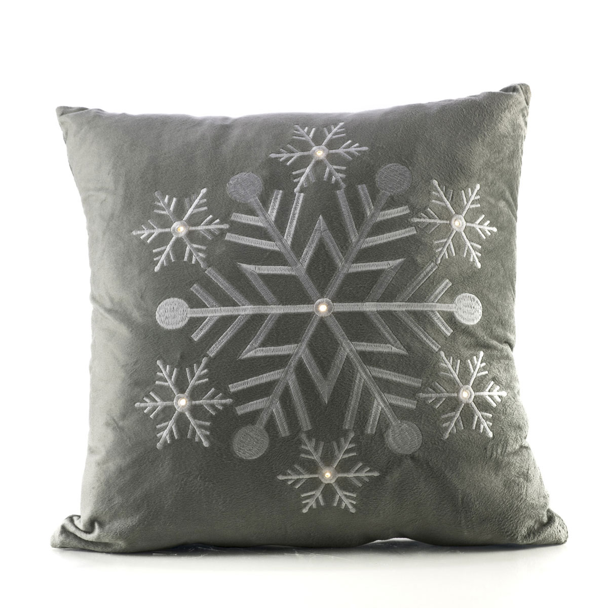 Decorative fabric cushion with LED embroidery 40 x 40 cm - Decor