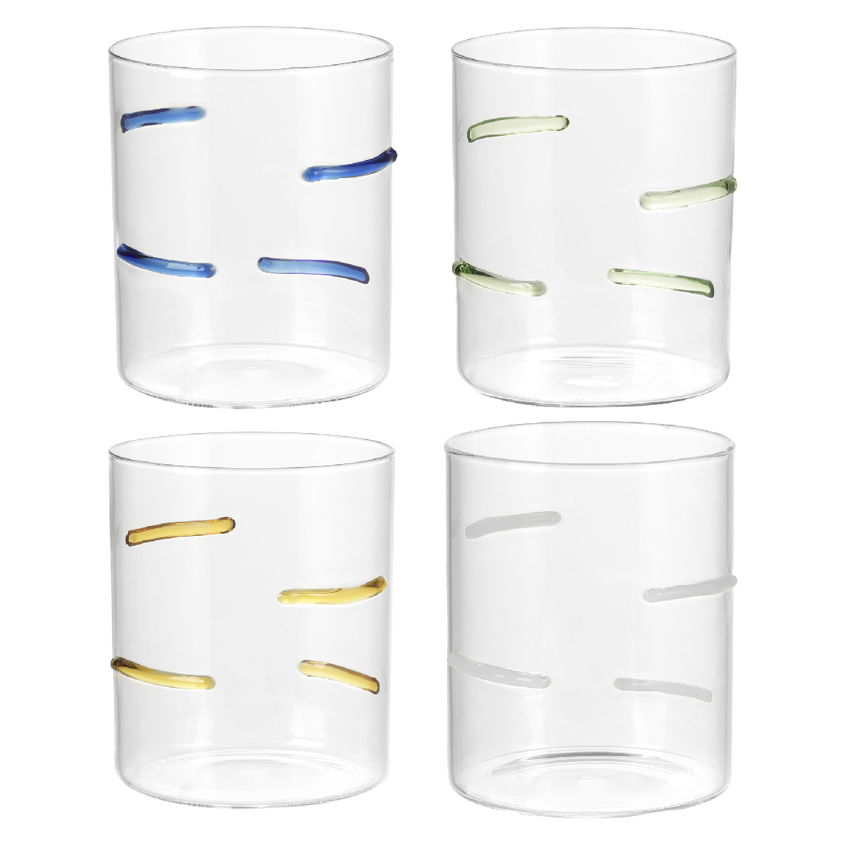 Set of 4 tumblers Ø 8 x h 9.5 cm - Lignes