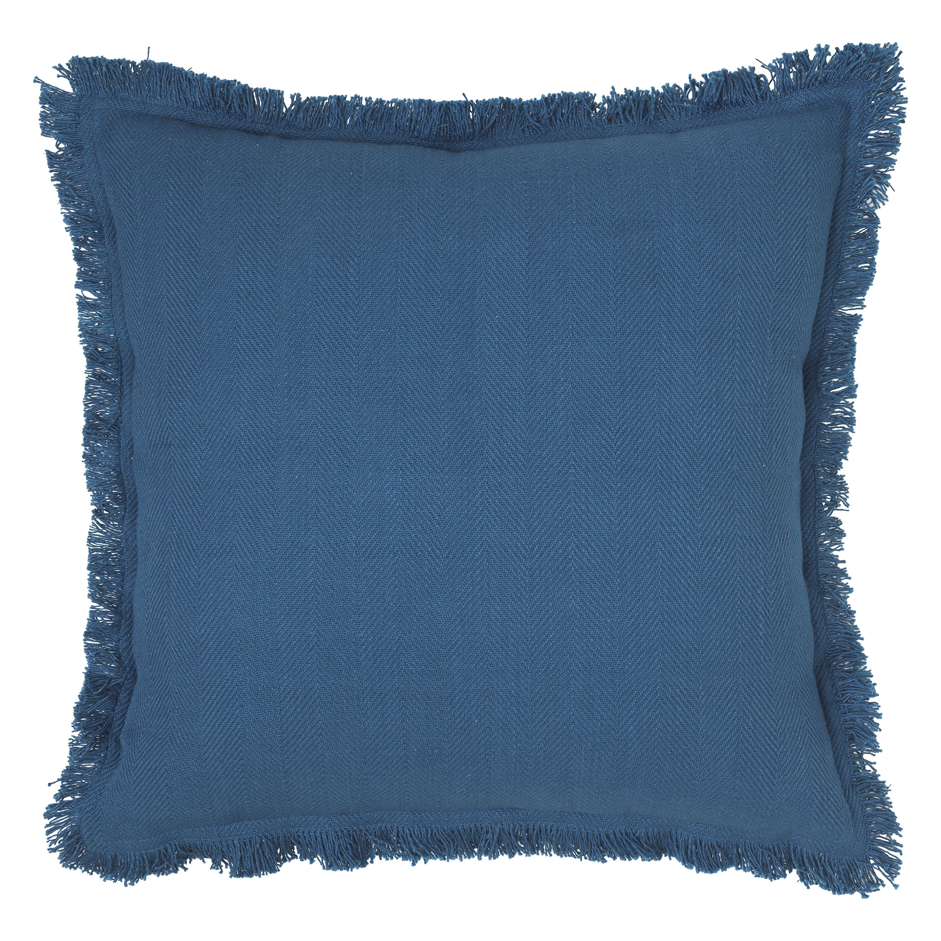 Herringbone dyed cotton pillow with fringes. Removable lining and polyester padding. 50 x 50 cm - Pratum