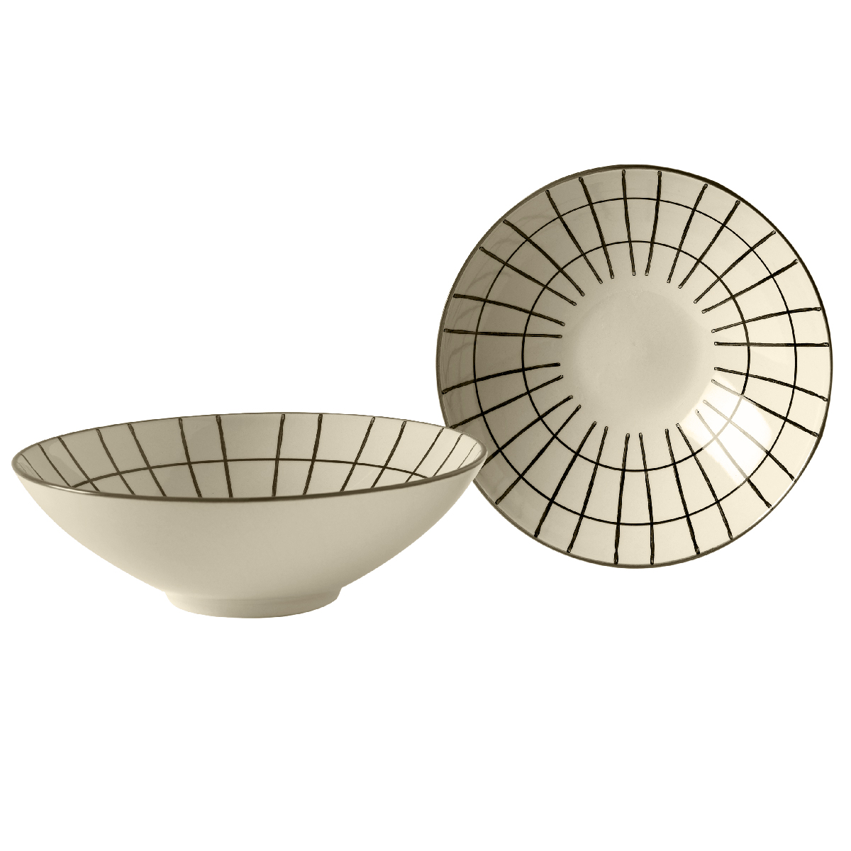 Deep plate - pack of 4 pieces Ø 18.5 x h 5.5 cm - Geometries