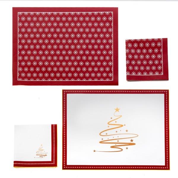 Set of 2 napkins 100% cotton 40 x 40 cm with Christmas pattern - Roccaraso