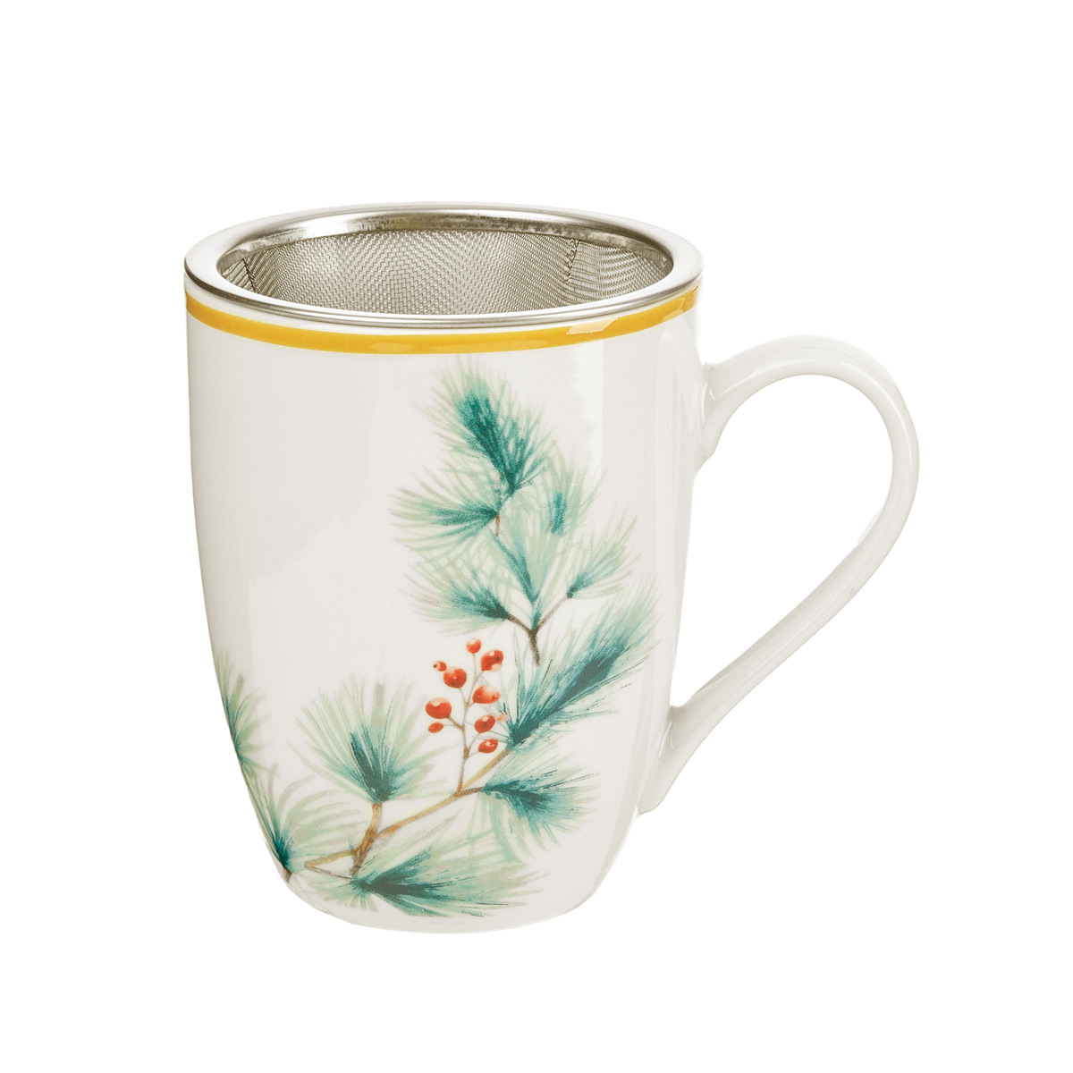 Tea maker with porcelain lid and steel filter • 350 ml - Holly