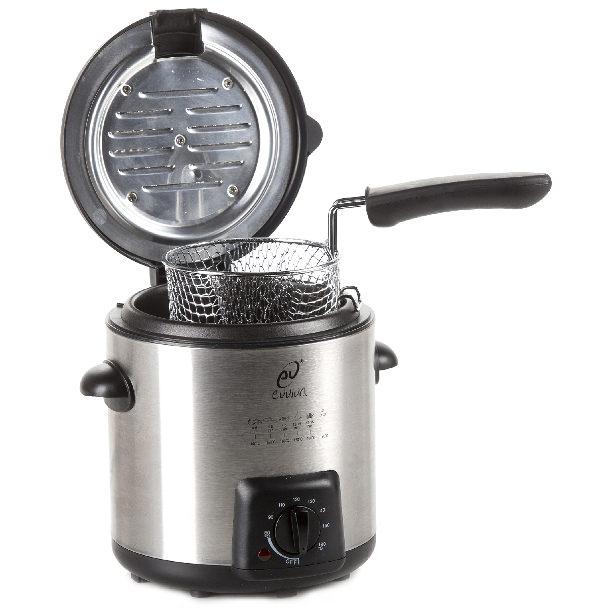 Friggitrice in acciaio 840 W h 20,5 cm - 900 ml - Evviva