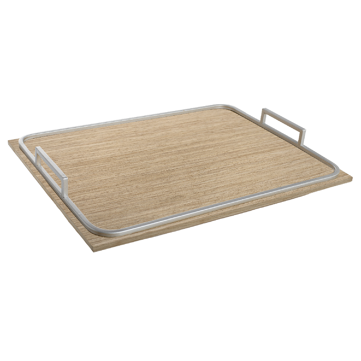 Vassoio in legno con manici in metallo 49 x 36,5 cm - Birch