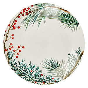 Round porcelain panettone plate Ø 30 cm - Holly