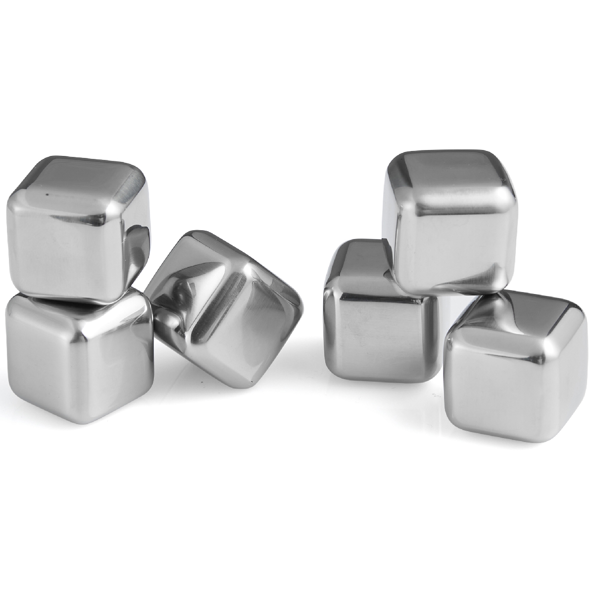 Set of 6 steel ice cubes - Wine&co