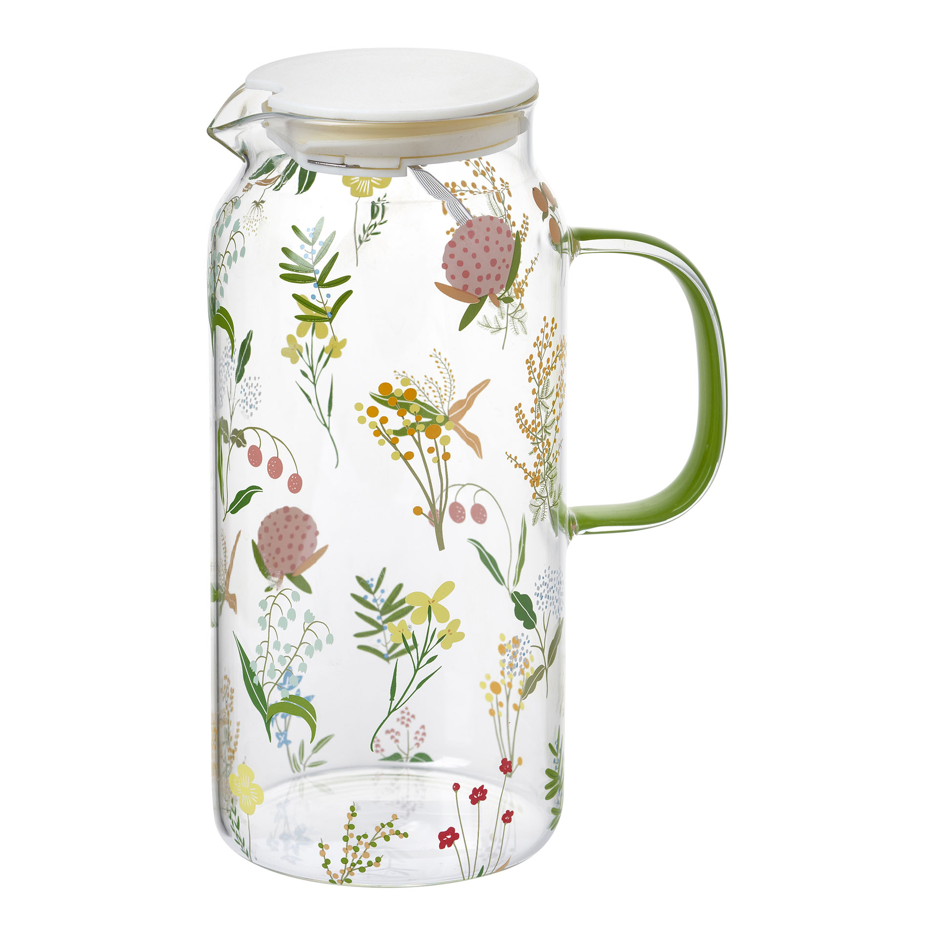 Jug with lid and metal filter h 23 cm - 1.3 l - Bucolic