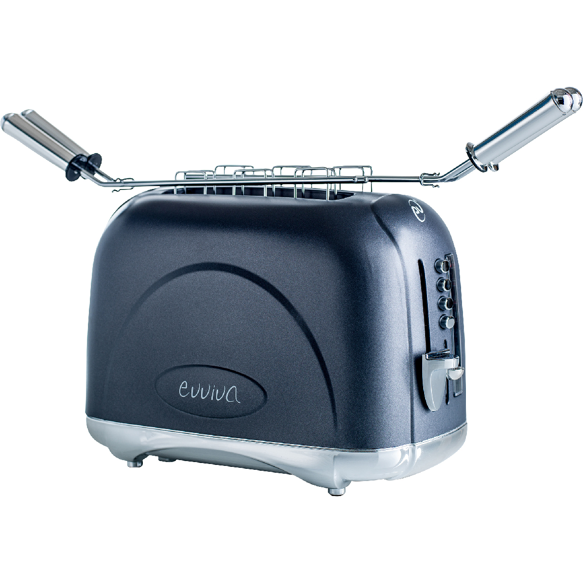 900 W steel tongs toaster. 6 roasting levels with crumb tray 26 x 16 x h 20 cm - Hurray