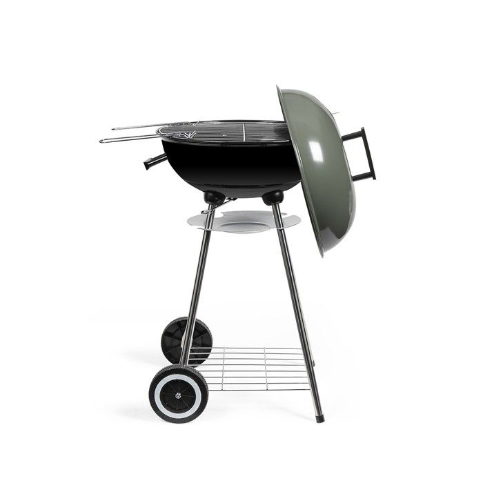 Holzkohlegrill - LIVOO - DOC172K - ø41 cm - Grill aus verchromtem Stahl - Höhe 69,5 cm - Griffe - 2 Zahnräder