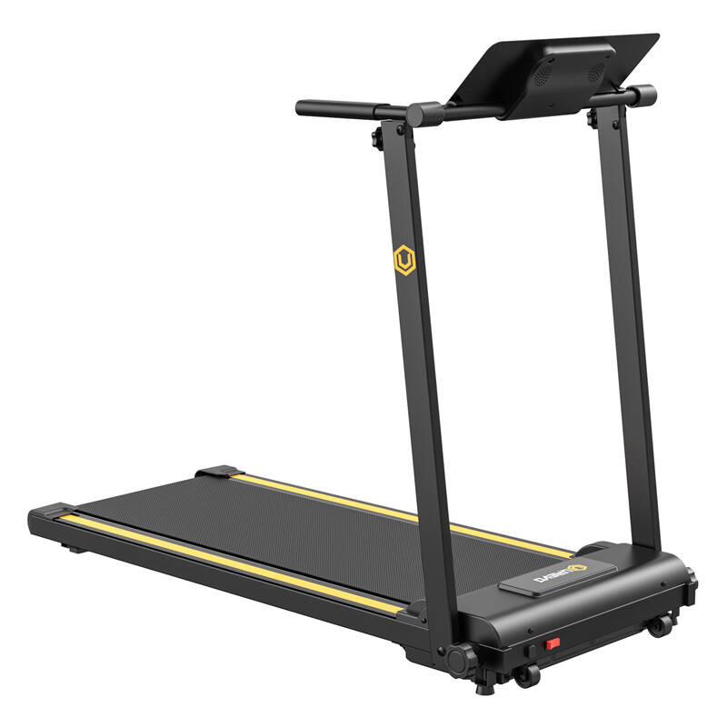 UREVO Foldi Mini-Elektrotraktor, zusammenklappbar, Schwarz und Orange, ideal für Heimfitness