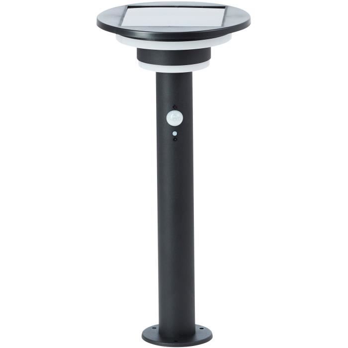 Terminale da esterno - BRILLIANT - GARVINA - LED e solare - Rilevatore di movimento - Acciaio inox e plastica - 4 W - Nero
