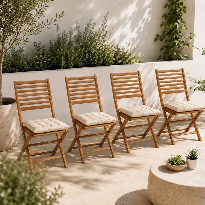 Set di 2 sedie da giardino pieghevoli in acacia FSC - 47 x 57,5 x H.89,5 cm