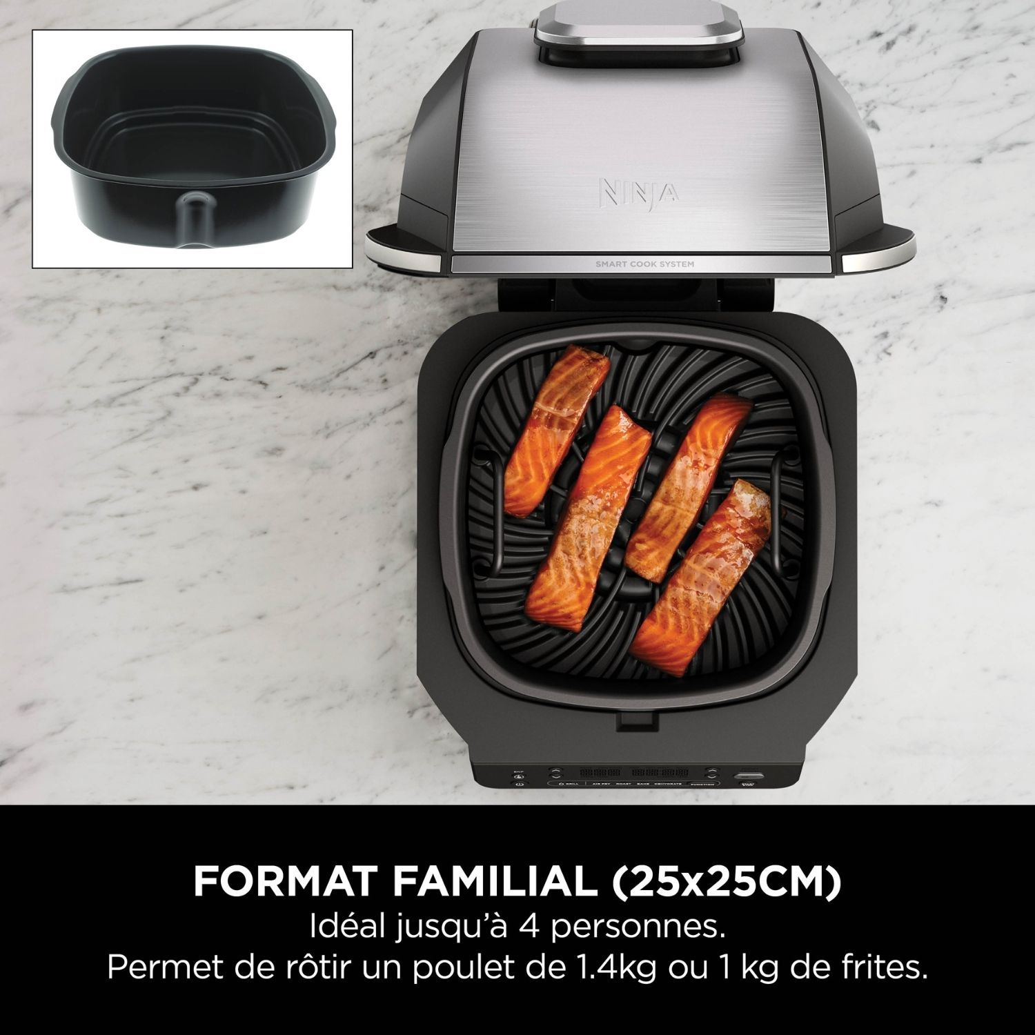 NINJA Grill - EG351EU - Capacit� 5,7L - 5 Programmi di Cottura - Termometro - 1760W