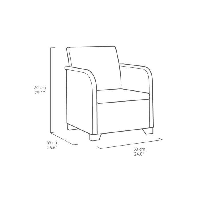 ALLIBERT by KETER - Sessel SanRemo - geflochtenes Rattanimitat - Graphitgrau