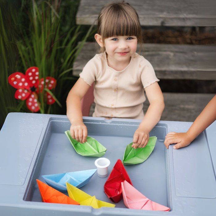 Tavolo attivit� multifunzionale - THERMOBABY - MULTIPLAY - Con 2 sedie - Grigio / Blu