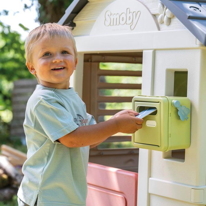Smoby Life - Cassetta postale adattata alle casette Smoby - Prodotto in Francia - Materiale riciclato - 4 accessori - Dai 2 anni in su