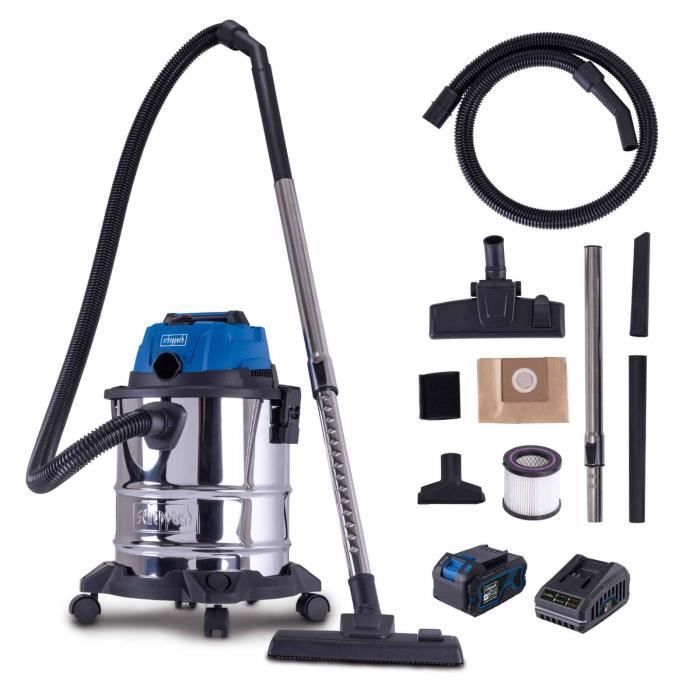 Aspirapolvere a batteria per solidi e liquidi con kit di avviamento 4Ah C-NTS20-X SET L - SCHEPPACH