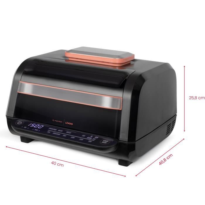 Friggitrice e grill senza olio - LIVOO - Livoo x Marmiton - DOC305 - 6 L - 1500-1700 W - 2 in 1 - 8 programmi - 4 livelli di riscaldamento