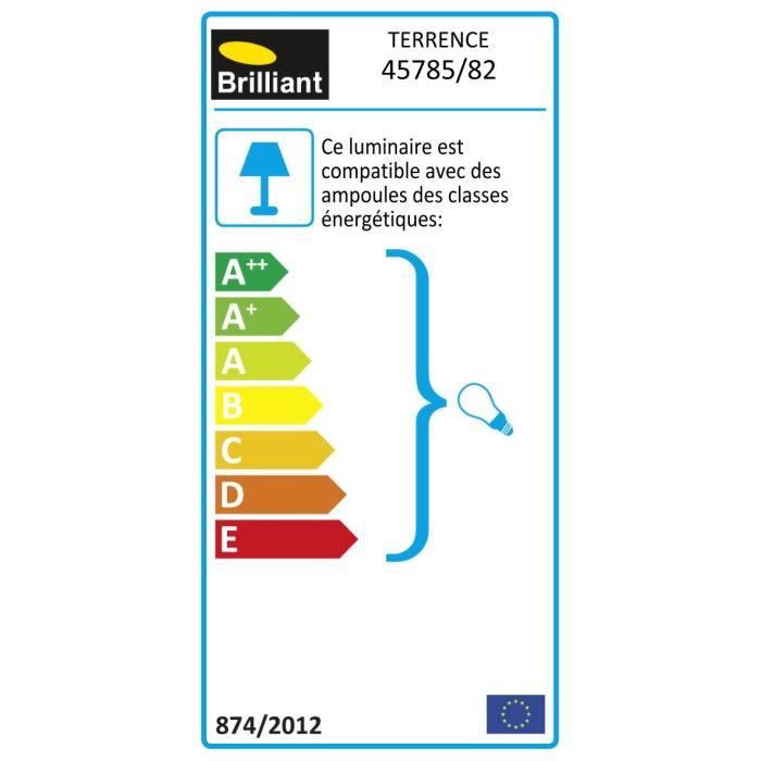 Paletto esterno TERRENCE H90 cm - BRILLANTE - Acciaio - � necessaria 1 lampadina E27