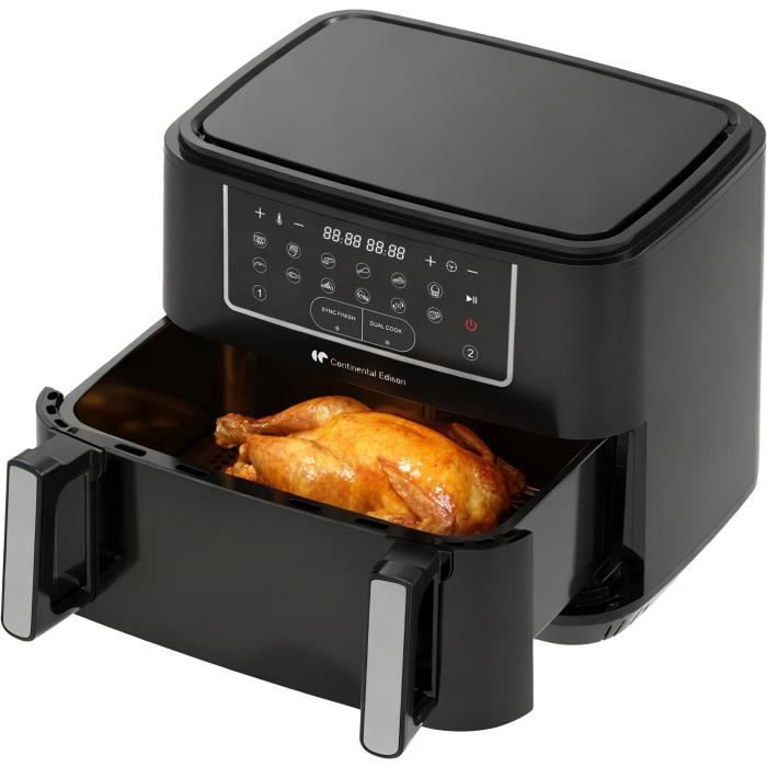Friggitrice ad aria Continental Edison CEFR2400TB - 2600 W - 10,5 L - Nero