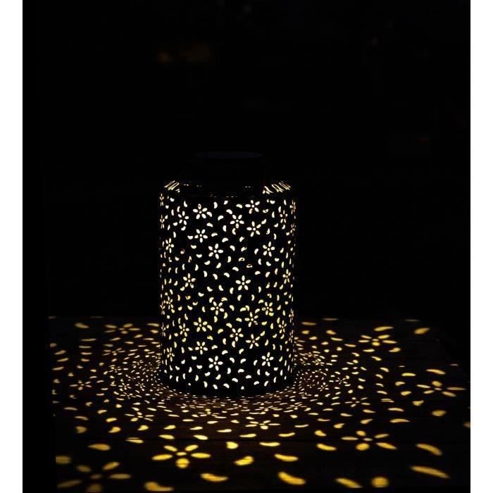 Lanterna solare - GARDEN ID Dubai - 25 x 41 cm - Autonomia 6-8 ore - Interruttore - Maniglia robusta - batteria ricaricabile.