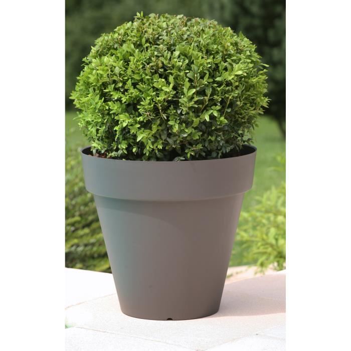 Vaso per fiori RIVIERA Soleilla - Rotondo - � 60 x 53,6 cm - grigio glitterato