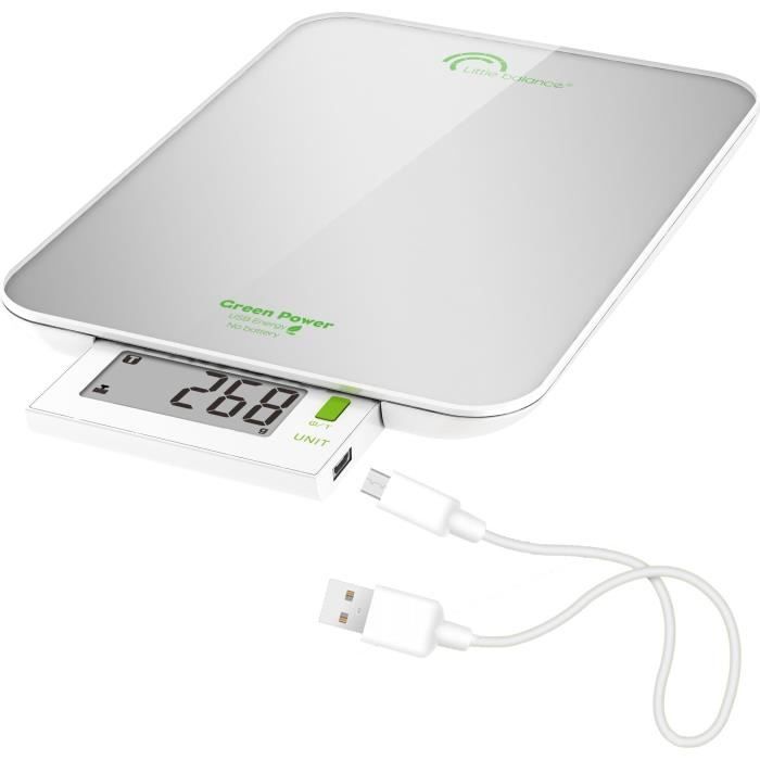 LITTLE BALANCE Balance Green Power USB - 6 kg - 1 g - Argento perlato