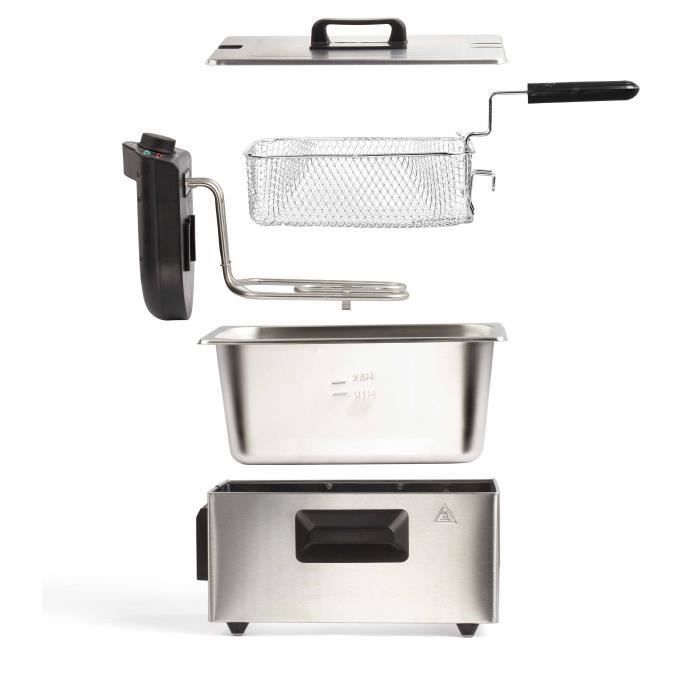 Friggitrice 3 L - LIVOO - DOC216 - 2000W - 3L - Vasca in acciaio inox estraibile - Cestello di frittura estraibile - Termostato regolabile