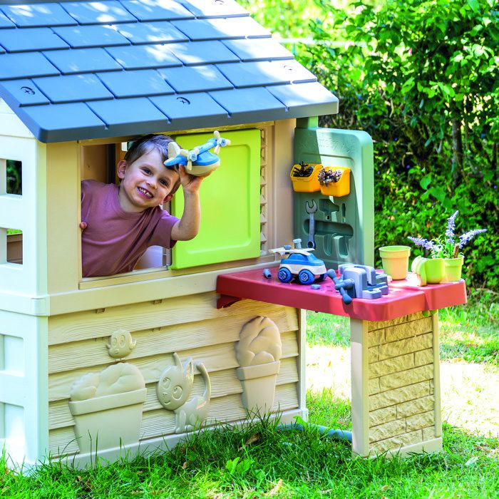 Smoby Life - Laboratorio fai da te adattato alle case Smoby - Prodotto in Francia - Materiali riciclati - 39 accessori - Et� 2+