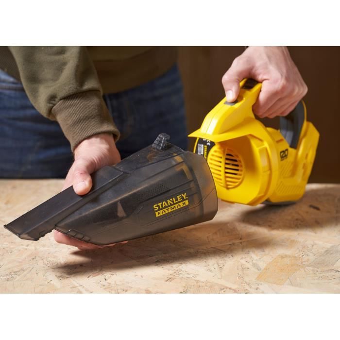 Aspirapolvere portatile senza fili - 18 V - 45 Air Watt, 1300 L/min, 500 ml - Gamma V20 - STANLEY FATMAX, SFMCVH001B-XJ
