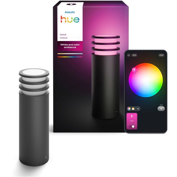 Lampada da terra - PHILIPS HUE - Lucca - Antracite - 1xA60 WCA - IP44