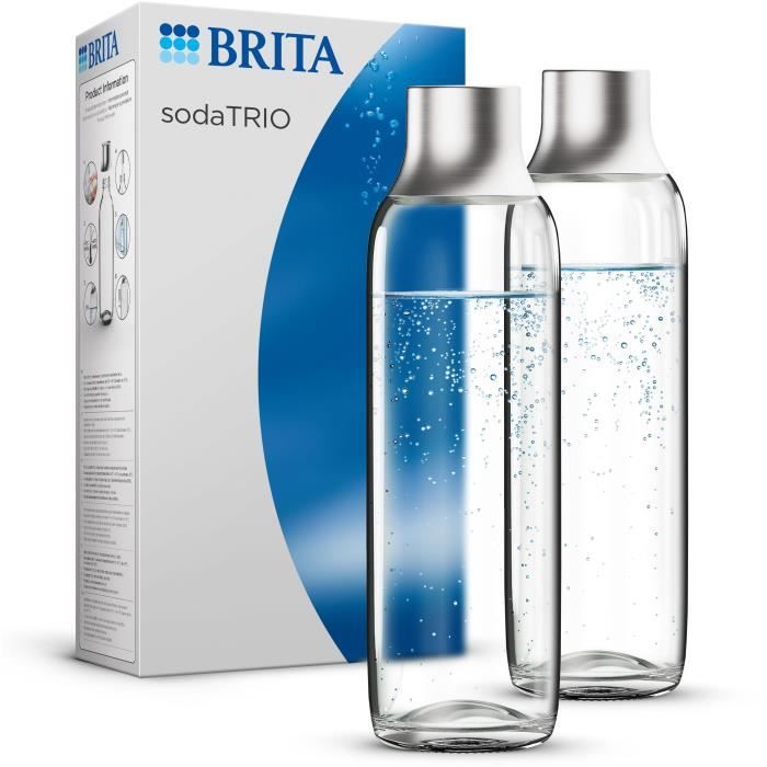 Confezione da 2 bottiglie in vetro BRITA - sodaTRIO - 1L