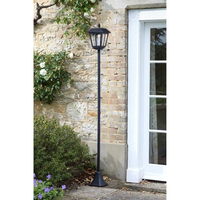Lampada da terra a lanterna solare SMART SOLAR da 170 cm - 100 lm, lente in vetro effetto lacrima, LED bianco freddo