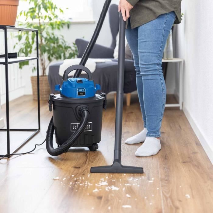 Aspirapolvere per solidi e liquidi VC16 - 1200 W - Serbatoio in plastica da 16 l - SCHEPPACH
